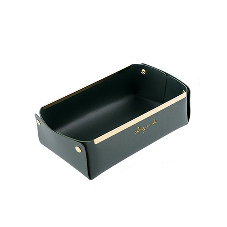 Desktop Leather Storage Basket Sundries Jewelry Key Storage Box, Size: Small (Brown)