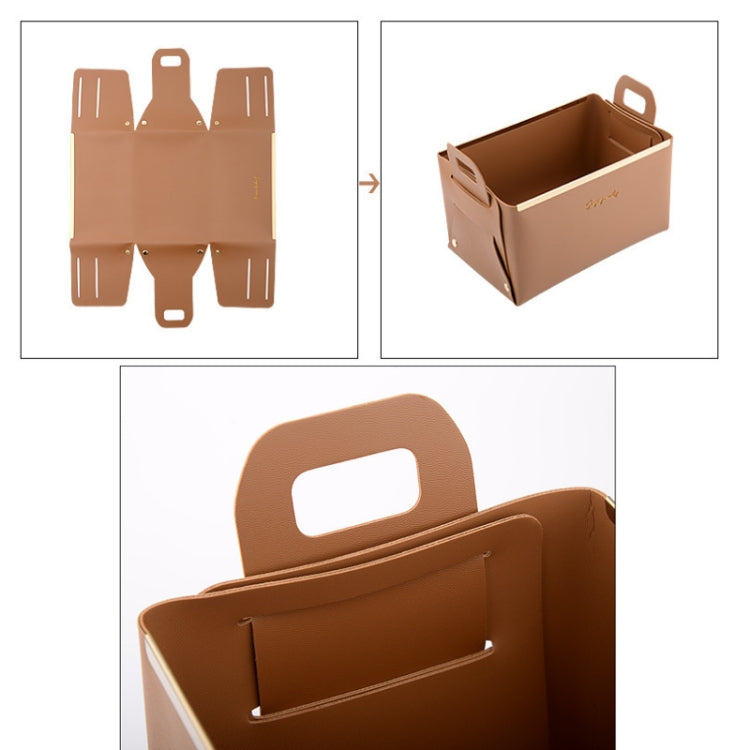 Desktop Leather Storage Basket Sundries Jewelry Key Storage Box, Size: Small (Brown)