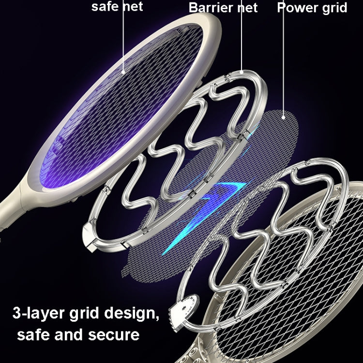 BP227 2 in 1Rechargeable Household Mosquito Killer Lamp Electric Mosquito Swatter With Base+Hanger(Pink)