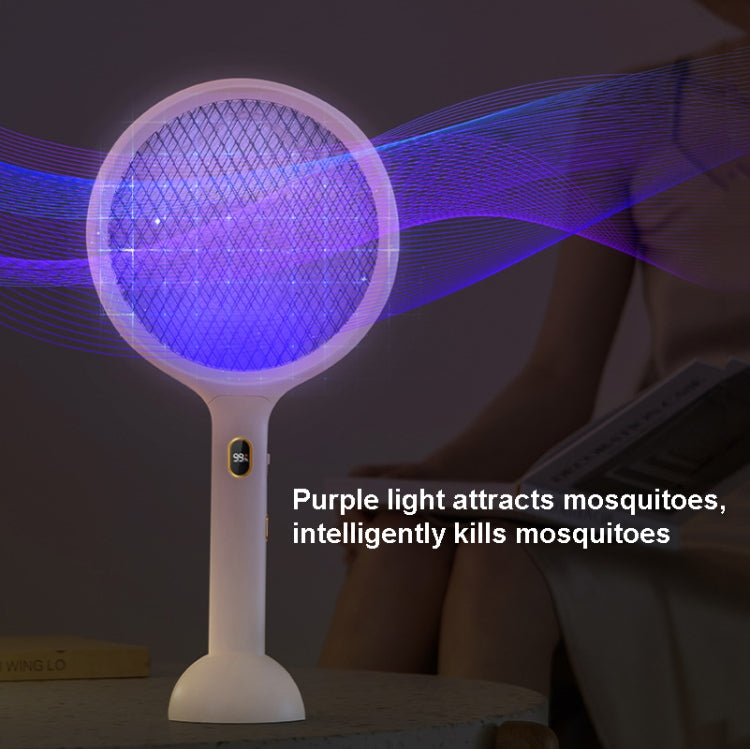 BP227 2 in 1Rechargeable Household Mosquito Killer Lamp Electric Mosquito Swatter With Base+Hanger(Pink)