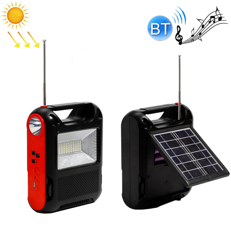 SY-108 Solar Outdoor Camping Light FM Bluetooth Speaker(Red)