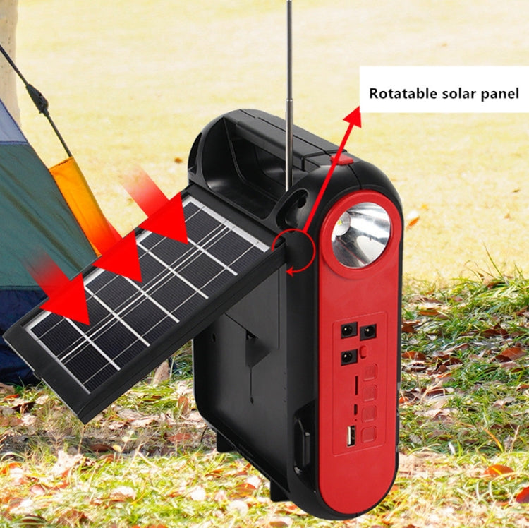 SY-108 Solar Outdoor Camping Light FM Bluetooth Speaker(Red)