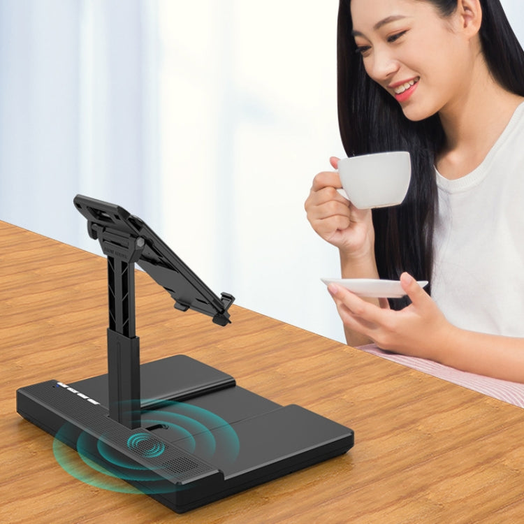 L21 Liftable Mobile Phone Stand Screen Amplifier With Bluetooth Speaker(Black)