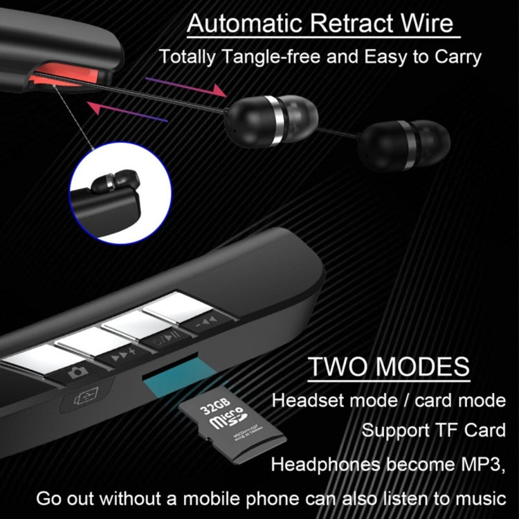 LZ-3 Neck-Mounted Wireless Sports Bluetooth Earphone(Black)