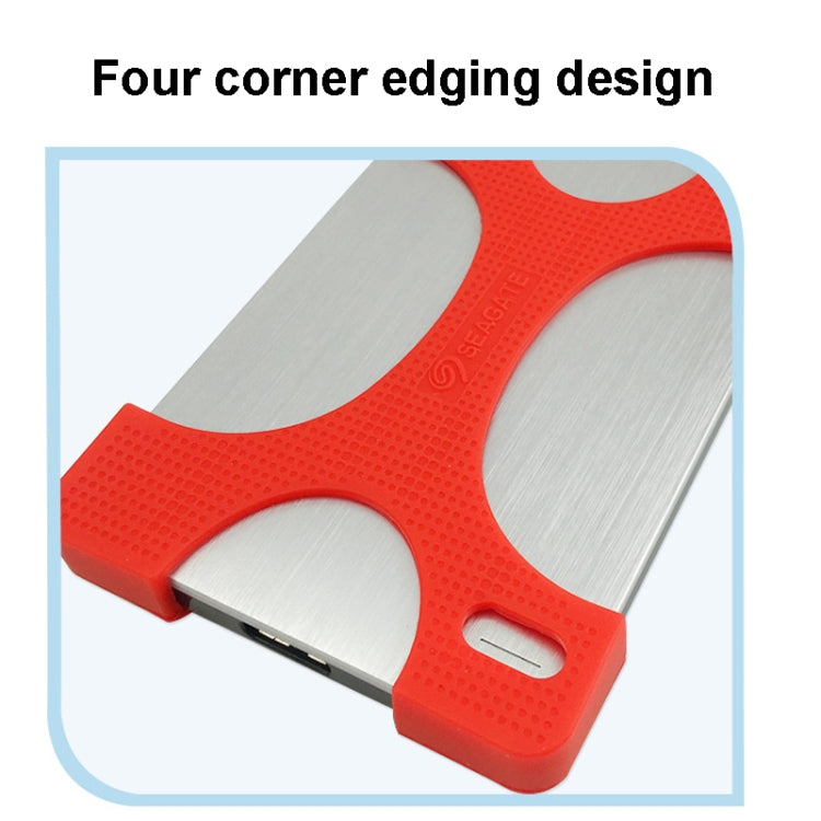 2 PCS Mobile Hard Drive Silicone Protective Case For Seagate1 / 2t (Red)
