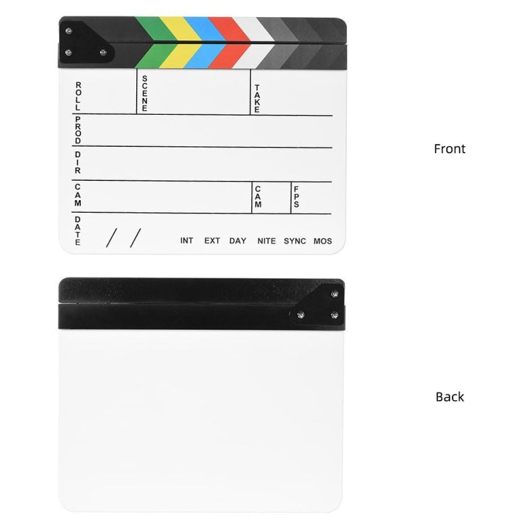 30 X 25cm English Colorful Acrylic Clapperboard TV Film Movie Clapper Board