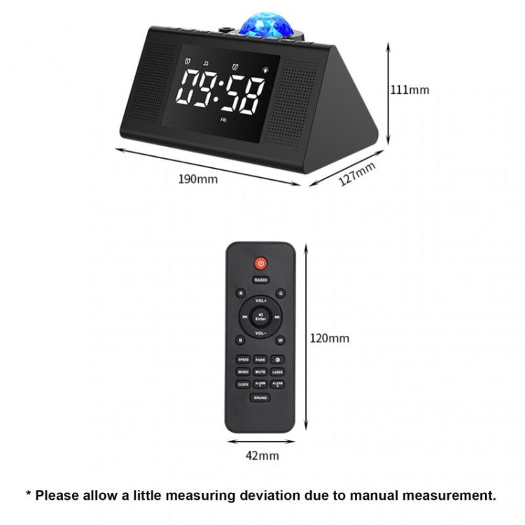 CX-009 Bluetooth Speaker Starry Sky Projection Lamp With Alarm Clock(Black)