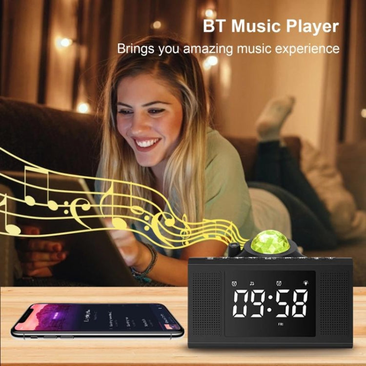 CX-009 Bluetooth Speaker Starry Sky Projection Lamp With Alarm Clock(Black)