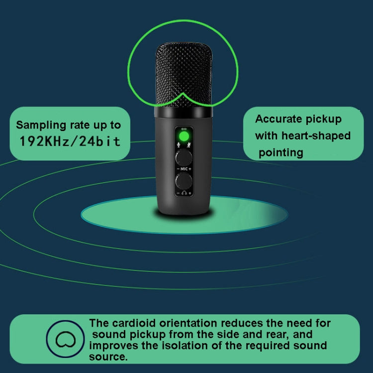BM-501 192KHz USB Condenser Microphone Set With RGB Lighting Effect, Style: Standard