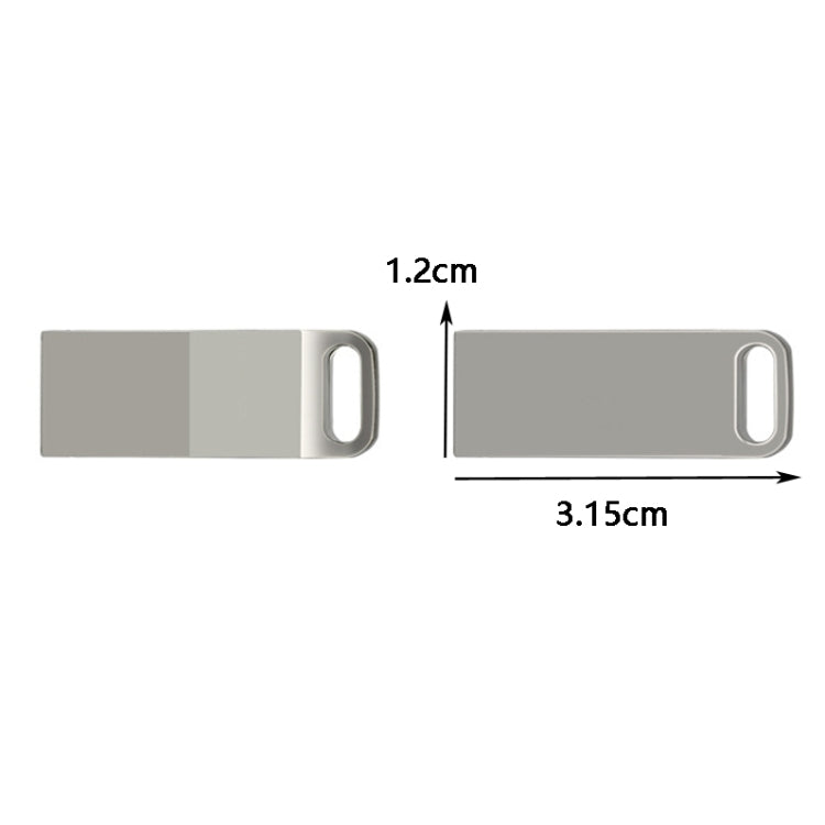 JHQG1 Step Shape Metal High Speed USB Flash Drives, Capacity: 128GB(Silver Gray)