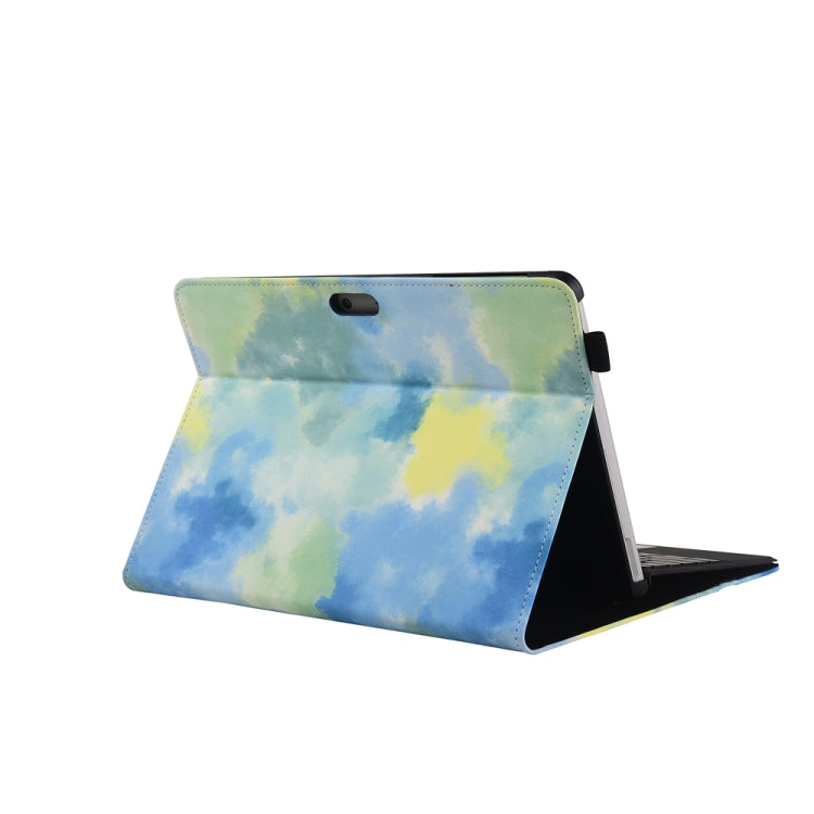 For Microsoft Surface Go 1 / 2 Ink and Wash Leather Tablet Protective Case, Color: Blue