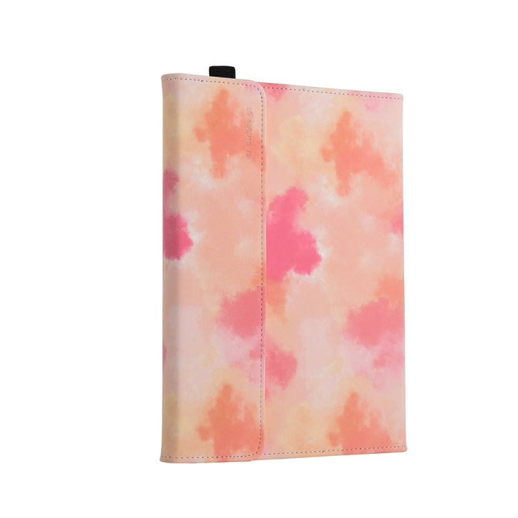 For Microsoft Surface Go 1 / 2 Ink and Wash Leather Tablet Protective Case, Color: Pink