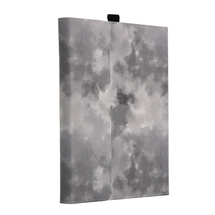 For Microsoft Surface Pro 7+ / 7 / 6 / 5 / 4 Ink and Wash Leather Tablet Protective Case, Color: Gray + Power Bag