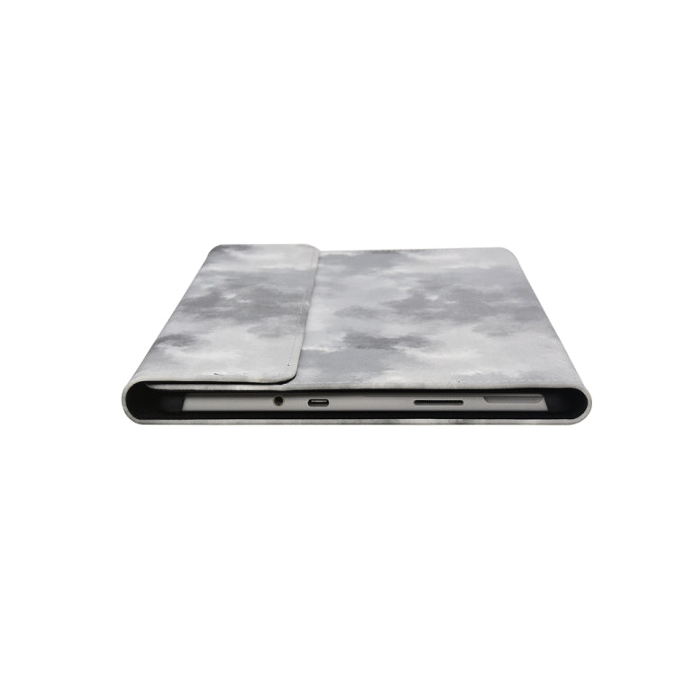 For Microsoft Surface Go 1 / 2 Ink and Wash Leather Tablet Protective Case, Color: Gray + Power Bag