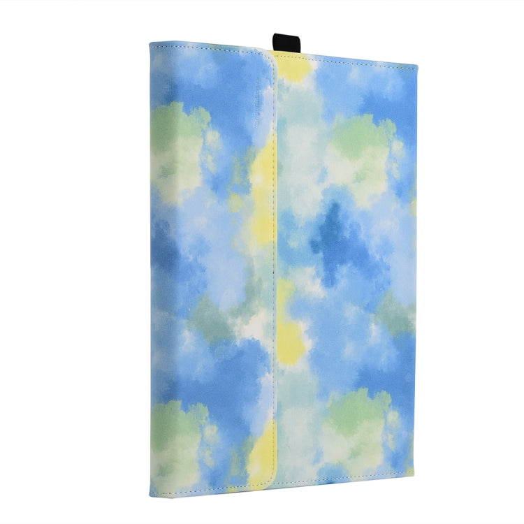 For Microsoft Surface Pro 7+ / 7 / 6 / 5 / 4 Ink and Wash Leather Tablet Protective Case, Color: Blue + Power Bag