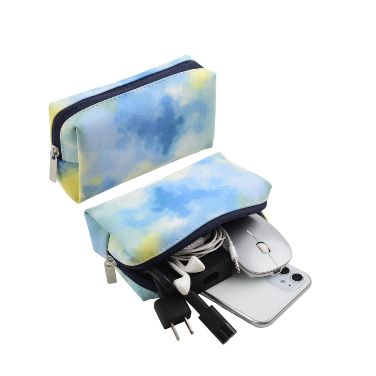For Microsoft Surface Pro 7+ / 7 / 6 / 5 / 4 Ink and Wash Leather Tablet Protective Case, Color: Blue + Power Bag