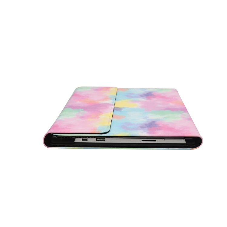For Microsoft Surface Pro 7+ / 7 / 6 / 5 / 4 Ink and Wash Leather Tablet Protective Case, Color: Colorful + Power Bag