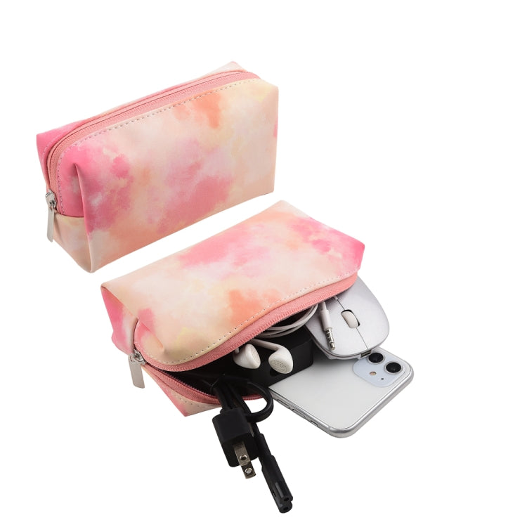 For Microsoft Surface Pro 7+ / 7 / 6 / 5 / 4 Ink and Wash Leather Tablet Protective Case, Color: Pink + Power Bag