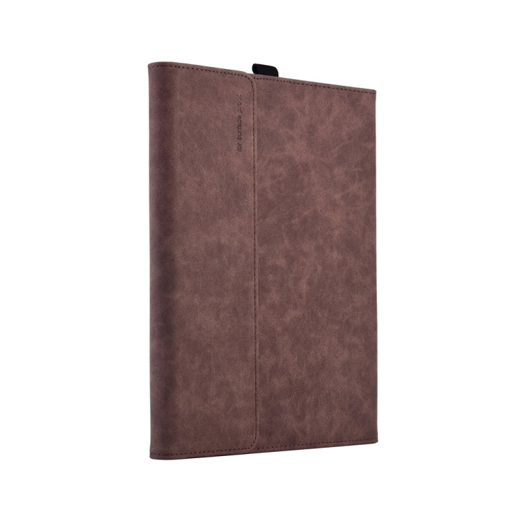 13 inch Leather Tablet Protective Case For Microsoft Surface Pro X, Color: Brown