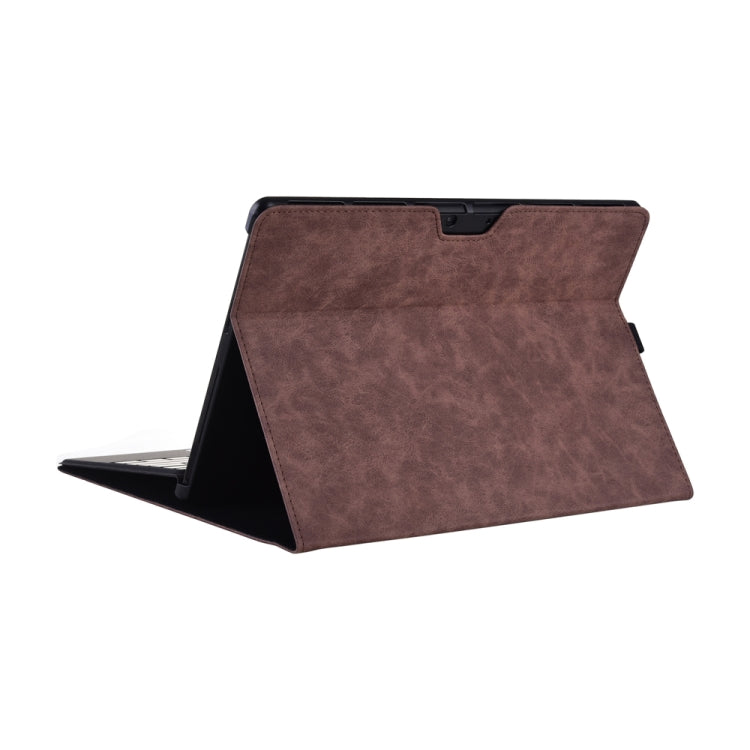 13 inch Leather Tablet Protective Case For Microsoft Surface Pro X, Color: Brown