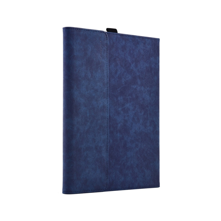 13 inch Leather Tablet Protective Case For Microsoft Surface Pro X, Color: Dark Blue + Power Bag