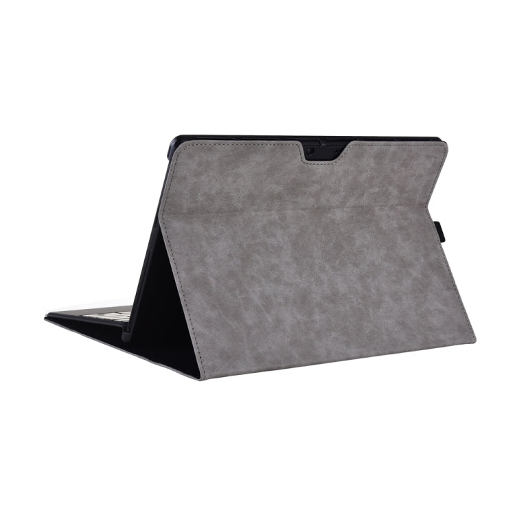 13 inch Leather Tablet Protective Case For Microsoft Surface Pro X, Color: Light Gray + Power Bag