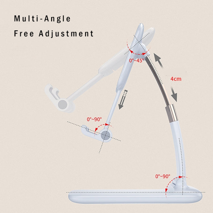 Mobile Phone Tablet Desktop Stand Gravity Retractable Adjustable Bracket, Color: Plastic White