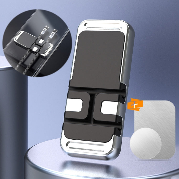 S15 Magnetic Aluminum Alloy Bracket Data Cable Storage Sticker Car Phone Holder