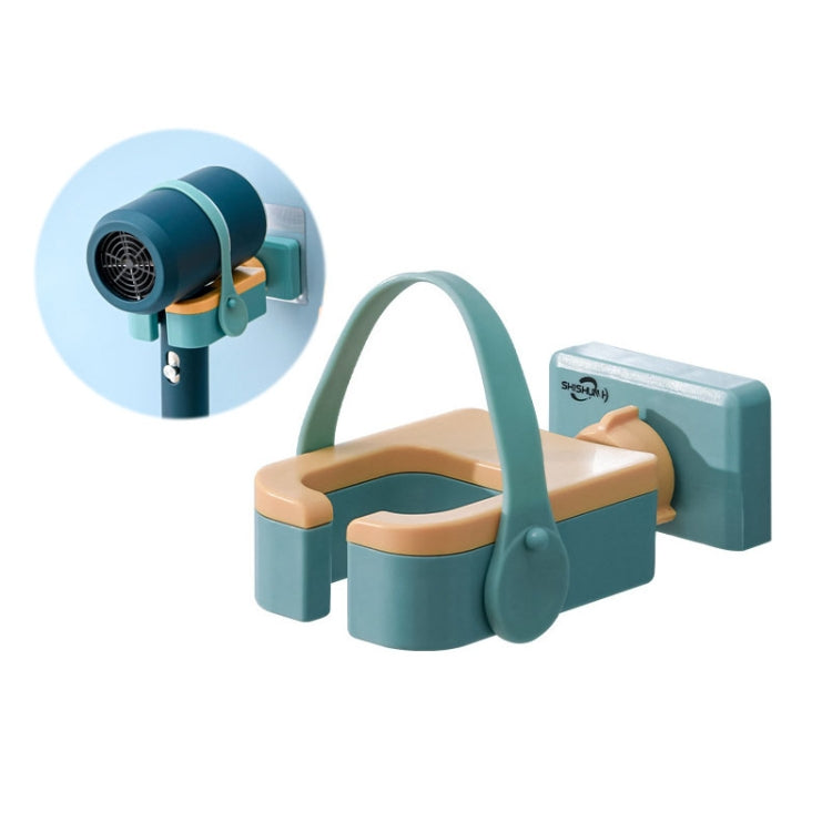 2 PCS Rotatable Hair Dryer Storage Rack Bathroom Shelf(Gallbladous Green)