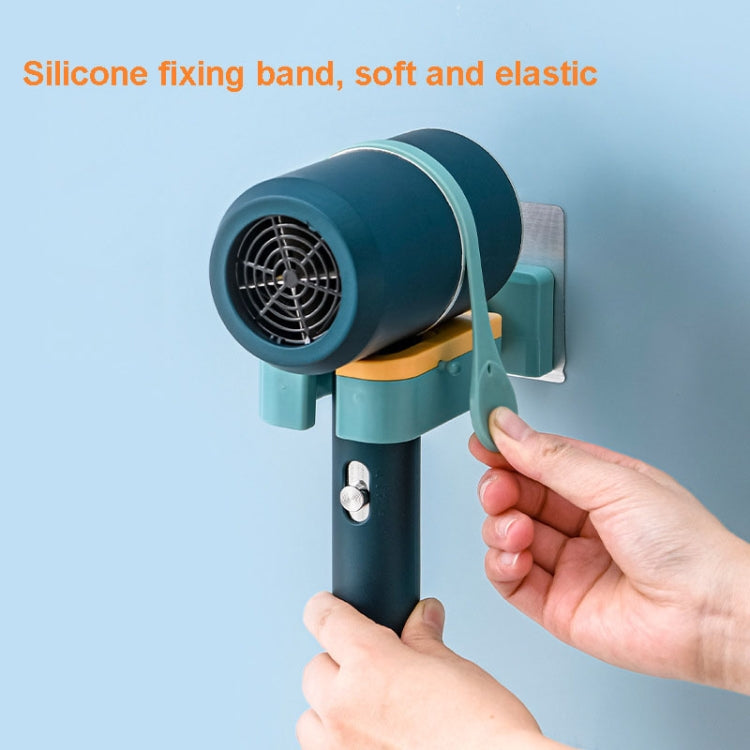 2 PCS Rotatable Hair Dryer Storage Rack Bathroom Shelf(Gallbladous Green)