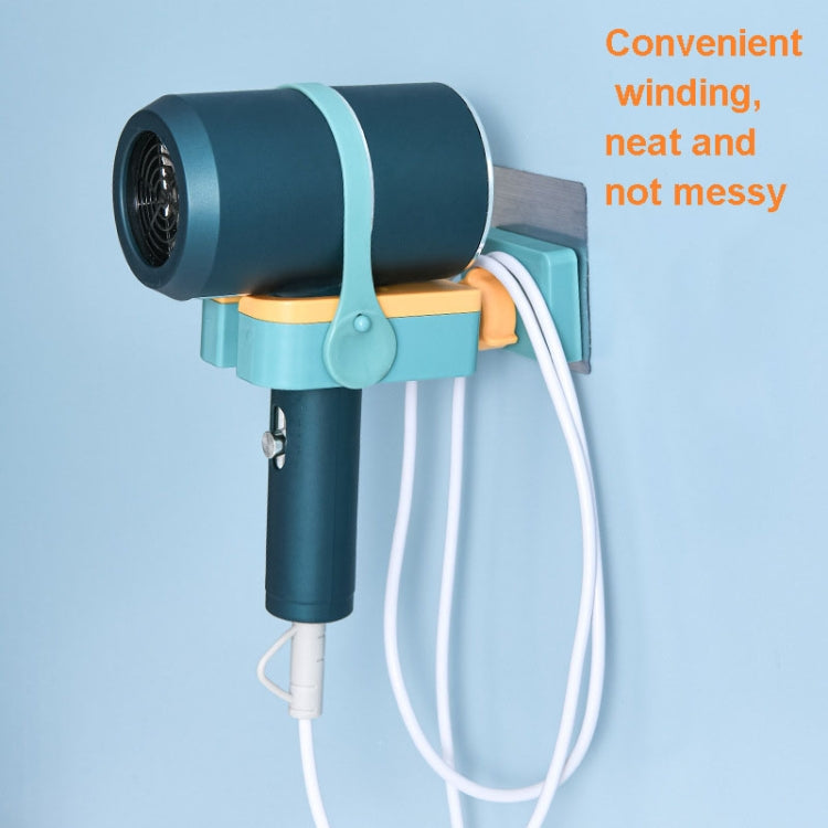 2 PCS Rotatable Hair Dryer Storage Rack Bathroom Shelf(Gallbladous Green)