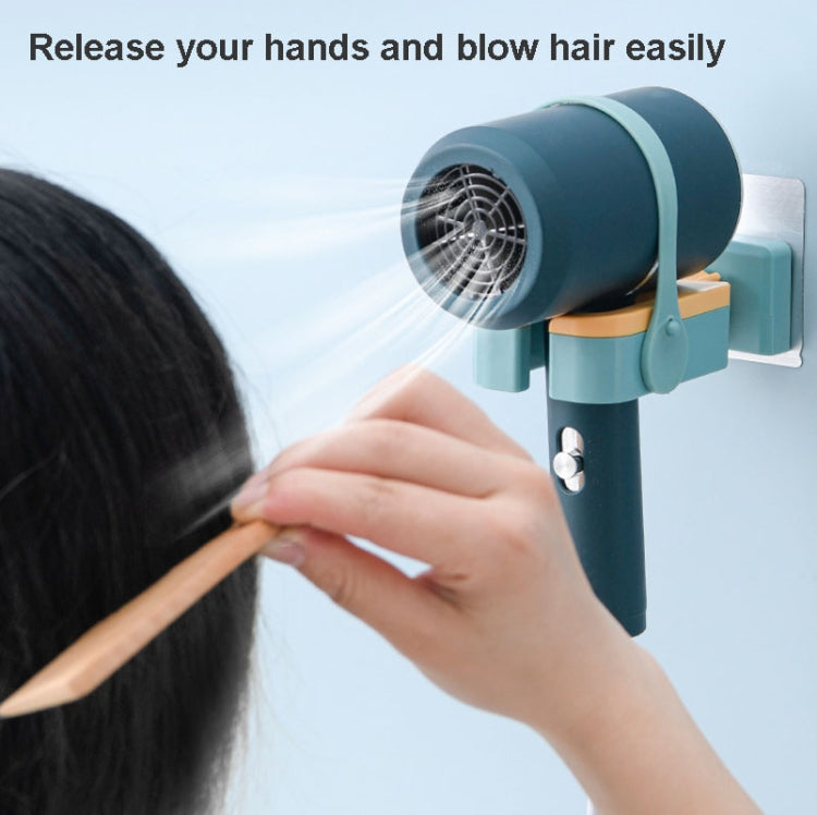 2 PCS Rotatable Hair Dryer Storage Rack Bathroom Shelf(Gallbladous Green)