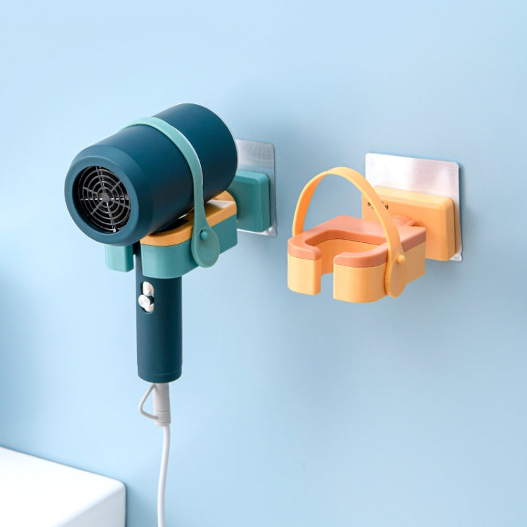 2 PCS Rotatable Hair Dryer Storage Rack Bathroom Shelf(Gallbladous Green)
