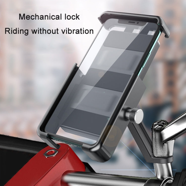 QX-21 Aluminum Alloy Bicycle Shockproof Riding Navigation Mobile Phone Holder(Black)