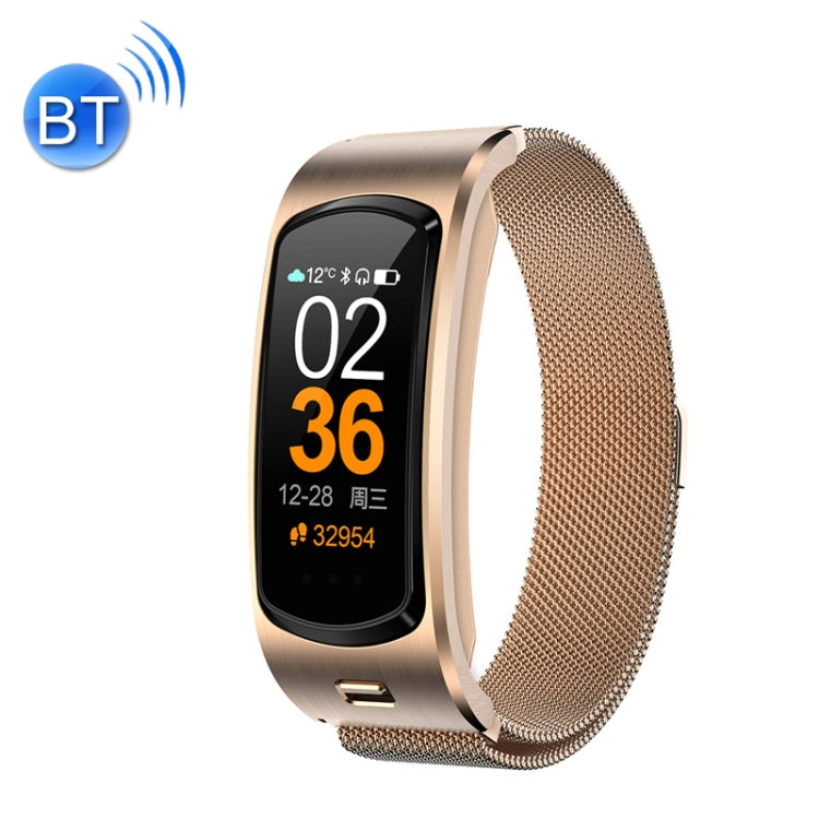 M6 Sports Call Bracelet Bluetooth Wireless Headset, Color: Gold Steel