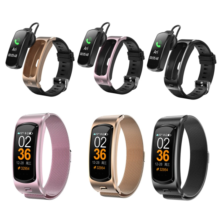 M6 Sports Call Bracelet Bluetooth Wireless Headset, Color: Black Steel