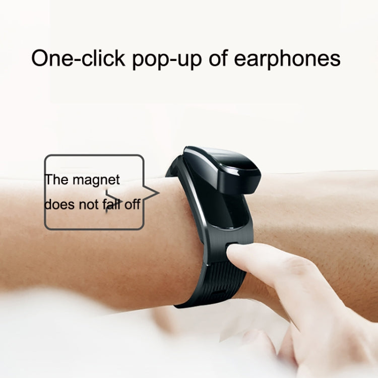 M6 Sports Call Bracelet Bluetooth Wireless Headset, Color: Black Steel
