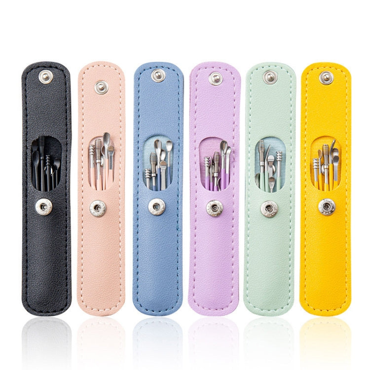 6 In 1 Stainless Steel Spring Spiral Portable Ear Pick, Specification: Purple