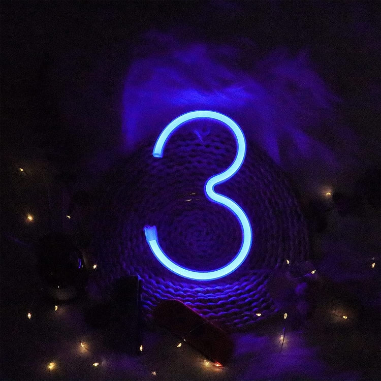 Blue Letter Number Neon Lights Holiday Decoration Lights