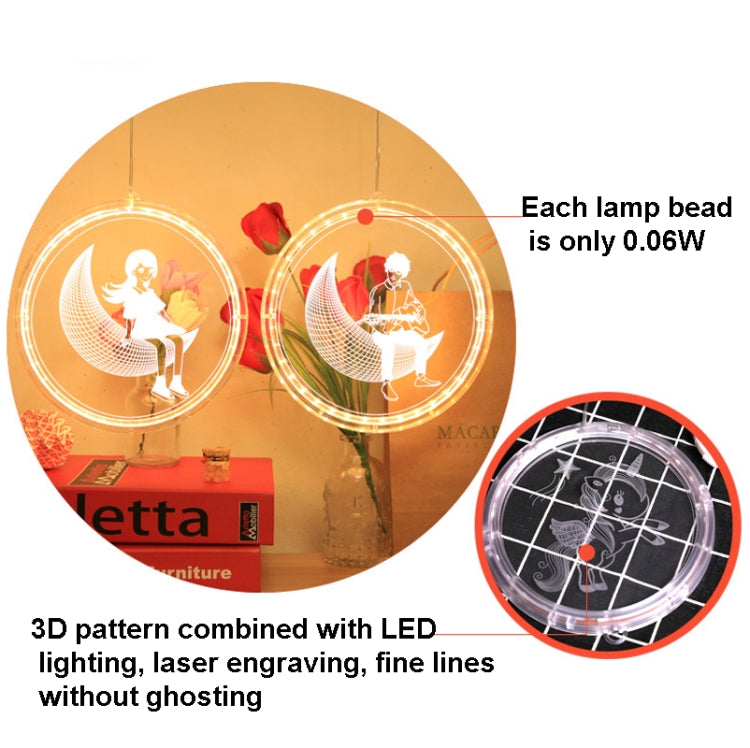 16cm  Valentine Day Room Decoration Layout 3D Hanging Lamp