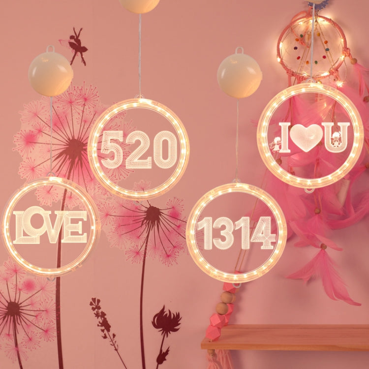 16cm  Valentine Day Room Decoration Layout 3D Hanging Lamp