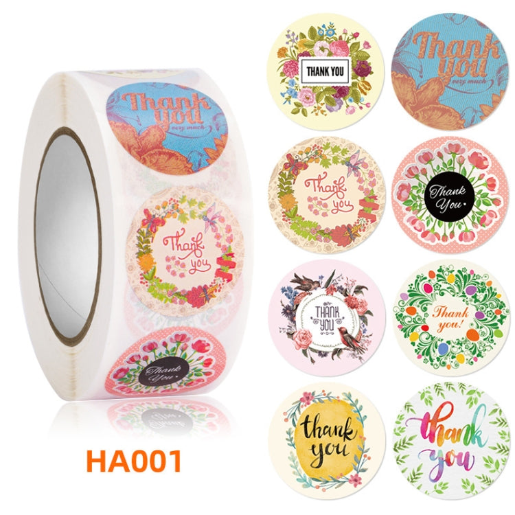 5 PCS Floral Background Thank you Sticker Seal Sticker, Size: 2.5cm / 1 Inch