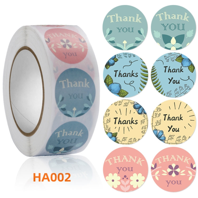 5 PCS Floral Background Thank you Sticker Seal Sticker, Size: 2.5cm / 1 Inch
