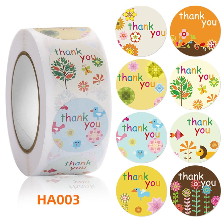 5 PCS Floral Background Thank you Sticker Seal Sticker, Size: 2.5cm / 1 Inch
