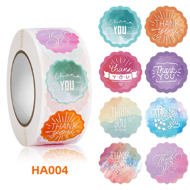 5 PCS Floral Background Thank you Sticker Seal Sticker, Size: 2.5cm / 1 Inch