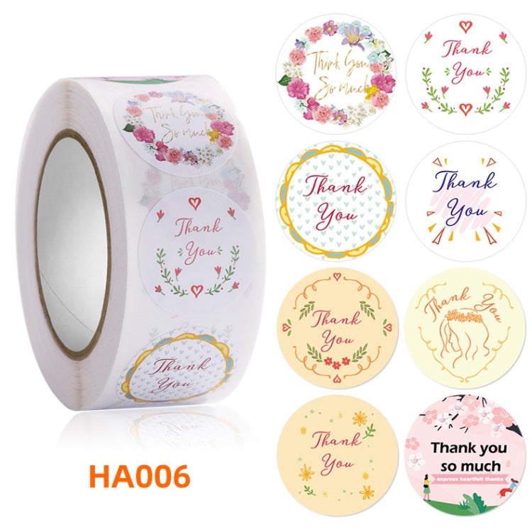 5 PCS Floral Background Thank you Sticker Seal Sticker, Size: 2.5cm / 1 Inch