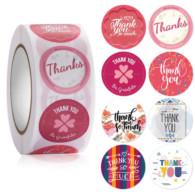 5 PCS Floral Background Thank you Sticker Seal Sticker, Size: 2.5cm / 1 Inch