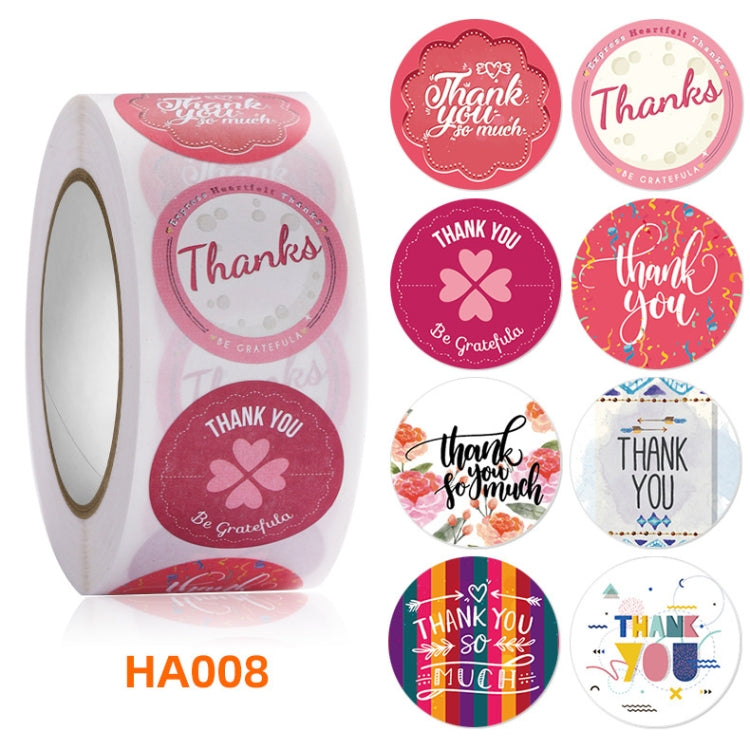 5 PCS Floral Background Thank you Sticker Seal Sticker, Size: 2.5cm / 1 Inch