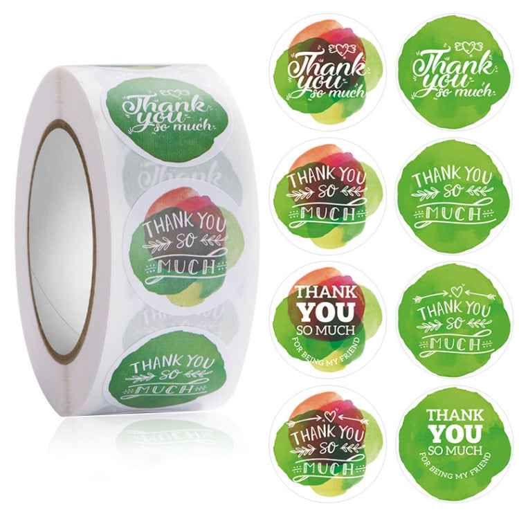 5 PCS Floral Background Thank you Sticker Seal Sticker, Size: 2.5cm / 1 Inch
