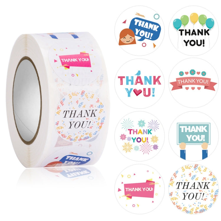 5 PCS Floral Background Thank you Sticker Seal Sticker, Size: 2.5cm / 1 Inch
